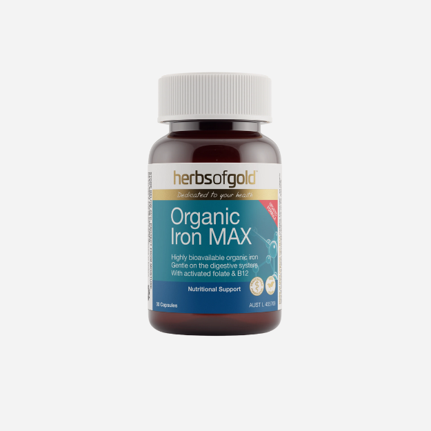 Organic Iron Max 30 Capsules by Herbs of Gold
