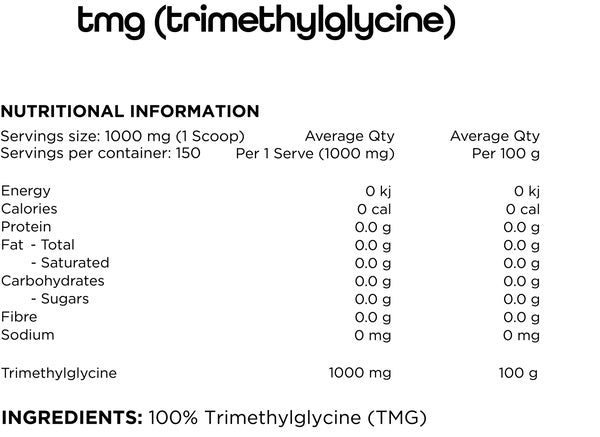 Trimethylglycine (TMG) 150g by Switch Nutrition