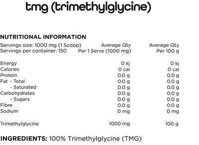 Trimethylglycine (TMG) 150g by Switch Nutrition