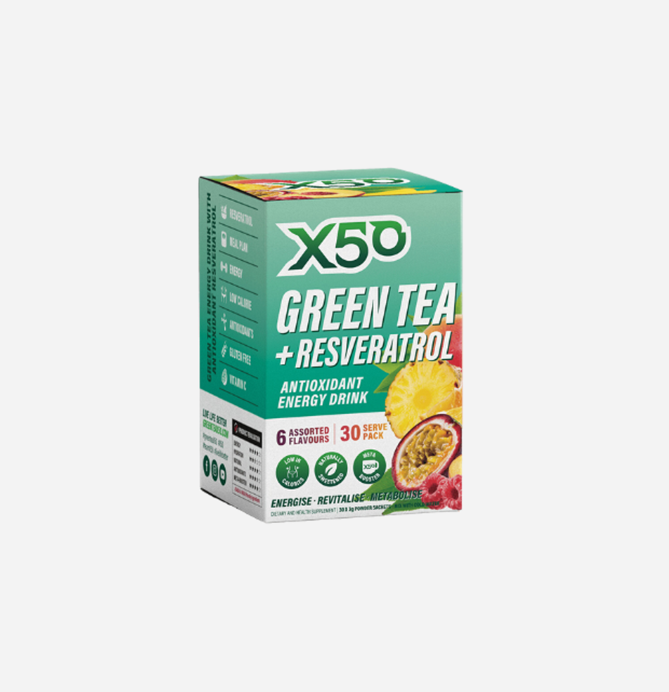 X50 Green Tea + Resveratrol 30 Serves by Tribeca Health