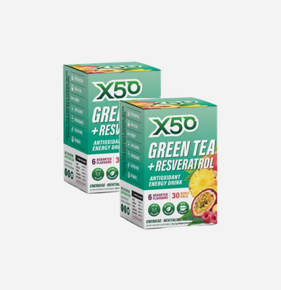 X50 Green Tea + Resveratrol 30 Serves Twin Pack by Tribeca Health