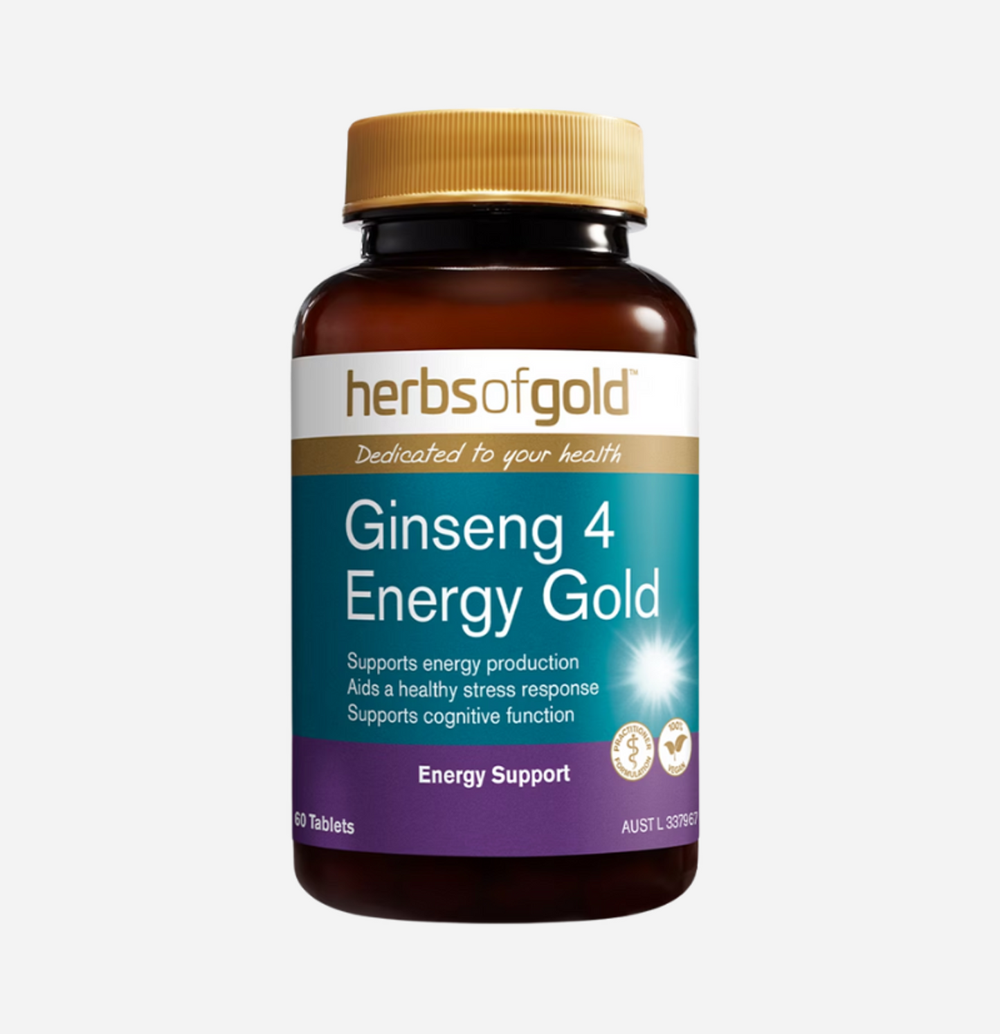 Ginseng 4 Energy 60 Tablets by Herbs of Gold