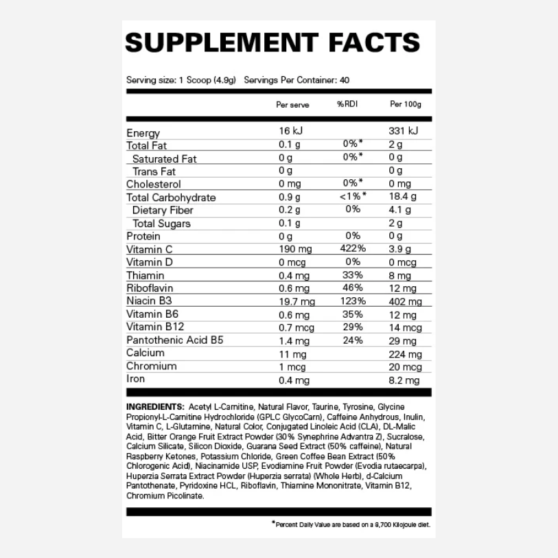 Oxyshred Hardcore 40 Serves by EHP Labs