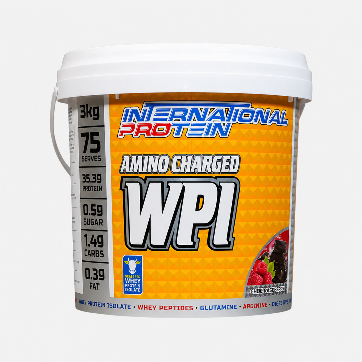International Protein Amino Charged WPI 3kg Choc Raspberry