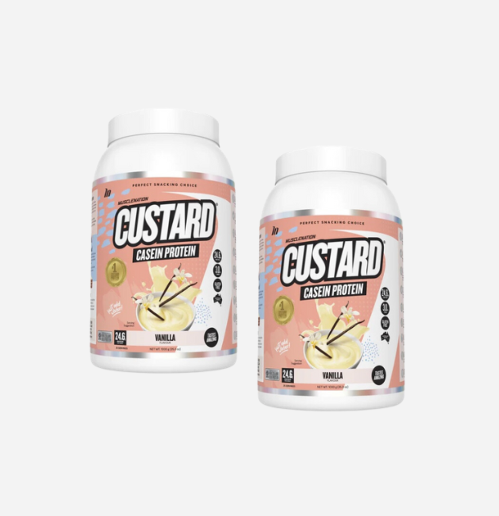 Casein Custard 1kg Twin pack by Muscle Nation