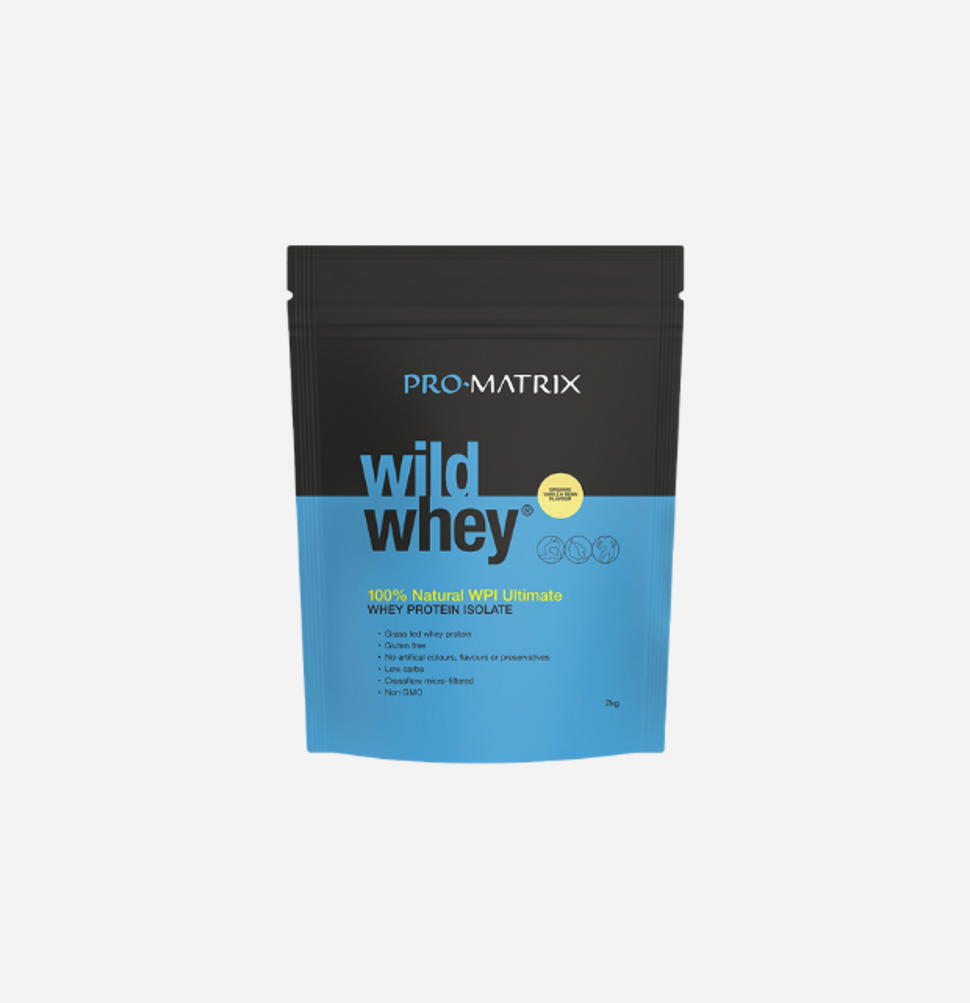 Wild Whey 100% Natural WPI Organic Vanilla Bean 2kg by Pro Matrix